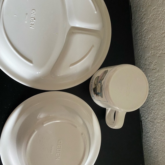 Vintage Peter Rabbit and Friends by Eden, Melamine Child's Cup Bowl & Plate Set - Picture 13 of 15